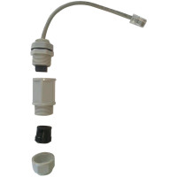 Shielded waterproof RJ45 feed-thru connector with 7-inch cable for network infrastructure