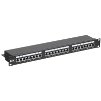 ITK 1U Cat.5E STP Patch Panel 24 Ports (Dual) with Cable Organizer