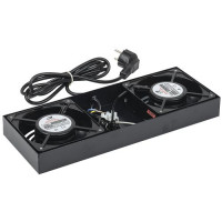 ITK Placa ventilator de tavan pentru dulapuri LINEA W, 2 ventilatoare, neagra