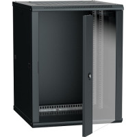 ITK Wall cabinet LINEA W 15U 600x600mm glass door RAL 9005