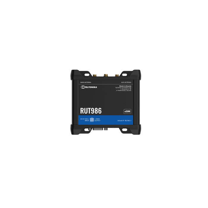Teltonika RUT986 – Industrial 4G LTE Cat 4 Enterprise Router with RS232, RS485, GNSS and eSIM