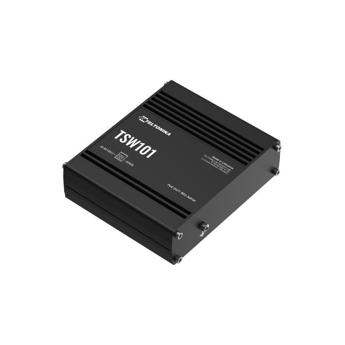   Teltonika TSW101 — Automotive PoE+ Ethernet Switch 5x Gigabit for Vehicles and Fleets