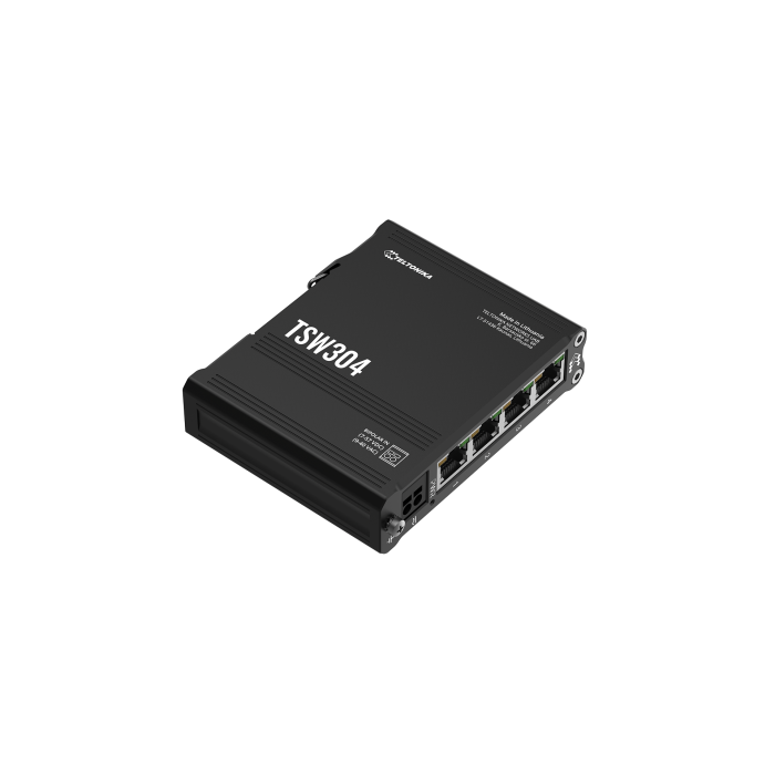 Teltonika TSW304 — Industrial DIN-Rail Ethernet Switch 4x Gigabit for Industrial Networks