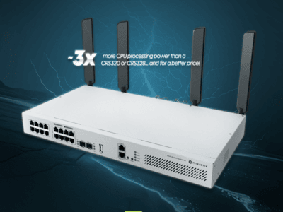 MikroTik CRS418-8P-8G-2S+5axQ2axQ-RM: universal switch with PoE, 10G and Wi-Fi 6