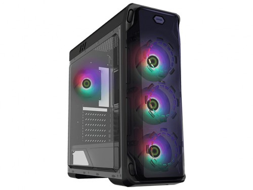 Boîtier PC Mars Gaming Mc-view2 Micro ATX Avec Double écran En Verre Trempé Et Ventilateur 120 Mm, Noir